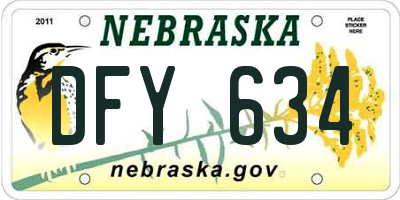 NE license plate DFY634