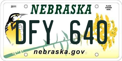 NE license plate DFY640