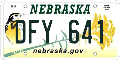 NE license plate DFY641