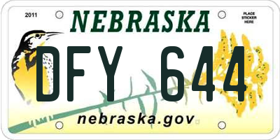 NE license plate DFY644