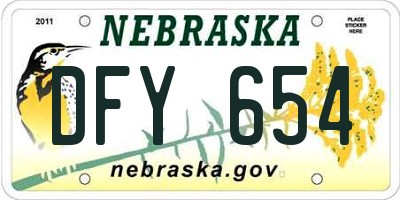 NE license plate DFY654