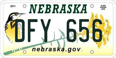 NE license plate DFY656