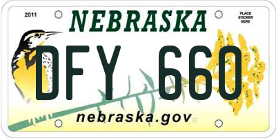 NE license plate DFY660