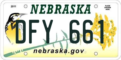 NE license plate DFY661