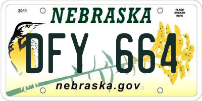 NE license plate DFY664