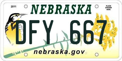 NE license plate DFY667