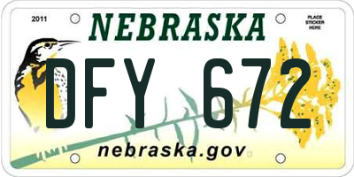NE license plate DFY672
