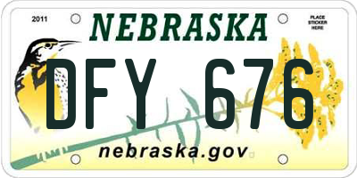 NE license plate DFY676