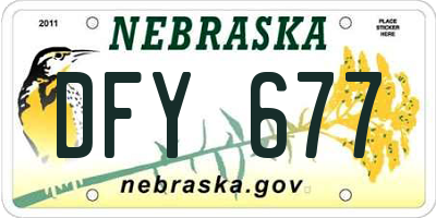 NE license plate DFY677