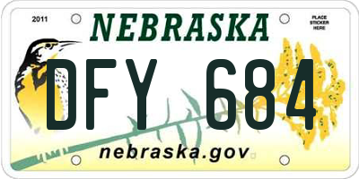 NE license plate DFY684