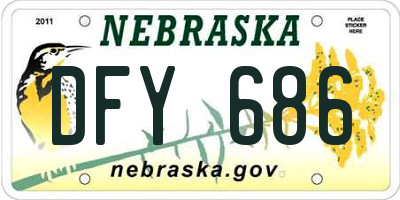 NE license plate DFY686