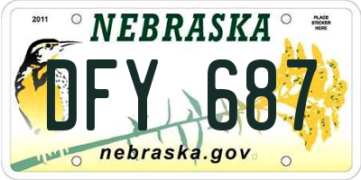 NE license plate DFY687