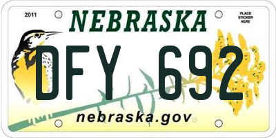 NE license plate DFY692