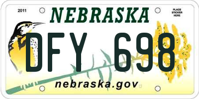 NE license plate DFY698