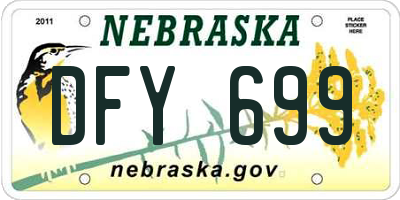 NE license plate DFY699