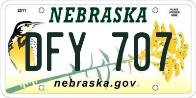 NE license plate DFY707