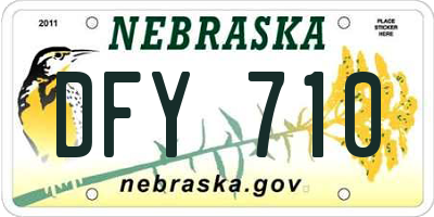 NE license plate DFY710