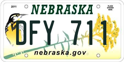 NE license plate DFY711