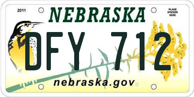 NE license plate DFY712