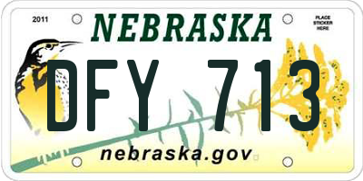 NE license plate DFY713