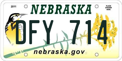 NE license plate DFY714