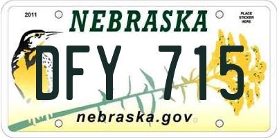NE license plate DFY715