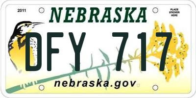 NE license plate DFY717