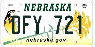 NE license plate DFY721