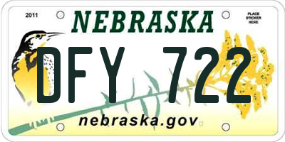 NE license plate DFY722