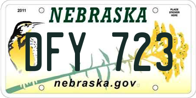 NE license plate DFY723