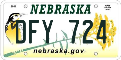 NE license plate DFY724