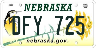 NE license plate DFY725