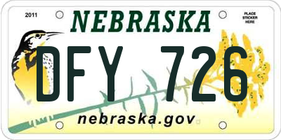 NE license plate DFY726