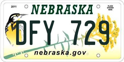 NE license plate DFY729