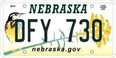 NE license plate DFY730