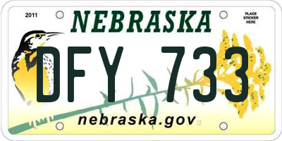 NE license plate DFY733
