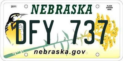 NE license plate DFY737