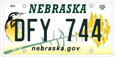 NE license plate DFY744