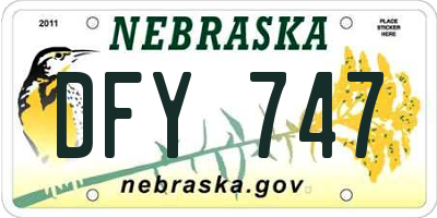 NE license plate DFY747