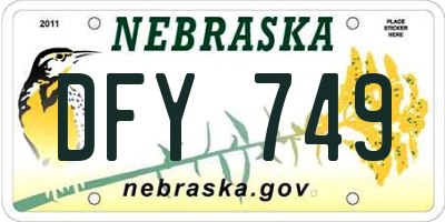 NE license plate DFY749