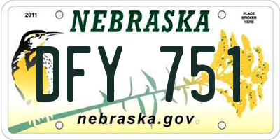 NE license plate DFY751