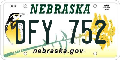 NE license plate DFY752