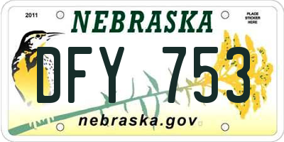 NE license plate DFY753