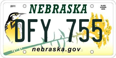 NE license plate DFY755