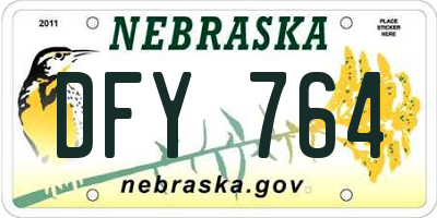 NE license plate DFY764