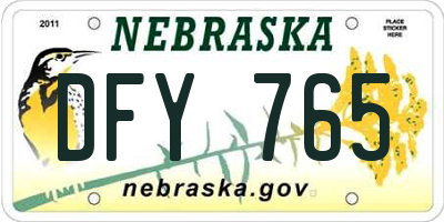 NE license plate DFY765