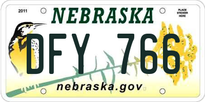 NE license plate DFY766