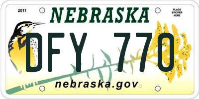 NE license plate DFY770