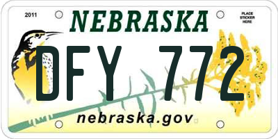 NE license plate DFY772