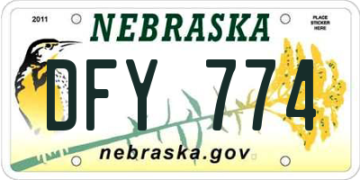 NE license plate DFY774